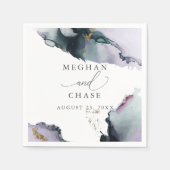 Etheral Smokey Amethyst en Dusty Blue Abstract Servet (Voorkant)