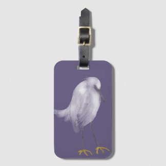 Etheral Snowy Egret Bagagelabel