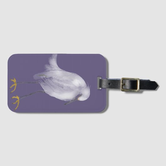Etheral Snowy Egret Bagagelabel (Voorkant (horizontaal))