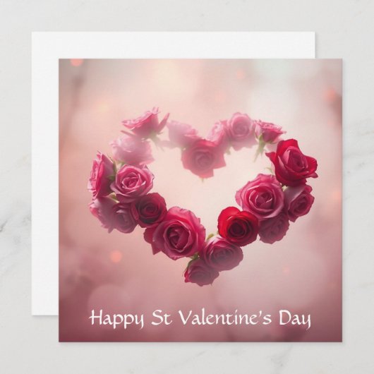 Etheral Soft Rozen Boeket Valentijn Feestdagenkaart (Voorkant / Achterkant)