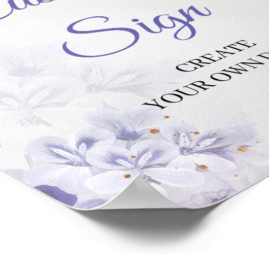 Etheral spring paars dusty blue roos aangepast tek poster (Hoek)