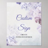 Etheral spring paars dusty blue roos aangepast tek poster (Voorkant)