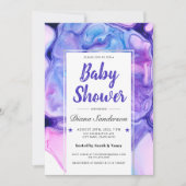 Etheral Wave Baby Shower Invitaties Paars meisje Kaart (Voorkant)
