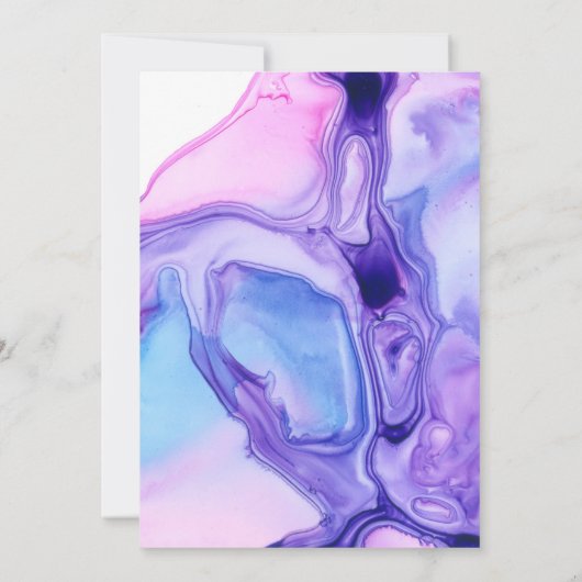 Etheral Wave Baby Shower Invitaties Paars meisje Kaart (Achterkant)