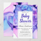 Etheral Wave Baby Shower Invitaties Paars meisje Kaart (Voorkant / Achterkant)