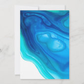 Etheral Wave Baby Shower Invitations Boy Blue Kaart (Achterkant)