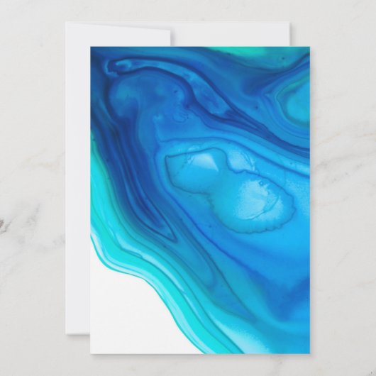 Etheral Wave Baby Shower Invitations Boy Blue Kaart (Achterkant)