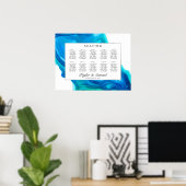 Etheral Wave Beach Island Wedding Seding Chart M Poster (Thuiskantoor)