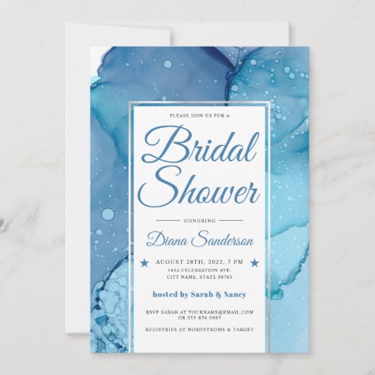 Etheral Wave Bridal Shower Invitations V07 Kaart (Voorkant)