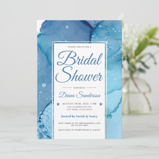 Etheral Wave Bridal Shower Invitations V07 Kaart (Staand voorkant)