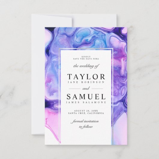 Etheral Wave Save the Date Invitation Small V03 Kaart (Voorkant)