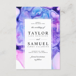 Etheral Wave Save the Date Invitation Small V03 Kaart