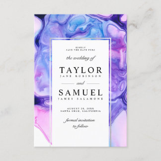 Etheral Wave Save the Date Invitation Small V03 Kaart