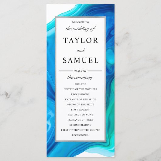 Etheral Wave Wedding Ceremony Program Beach Programmakaart (Voorkant)