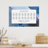 Etheral Wave Wedding Seating Chart V06 Poster (Keuken)