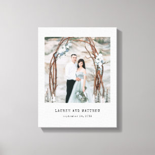 Etheral Wedding Foto- en schrijfmachinetekst Canvas Afdruk
