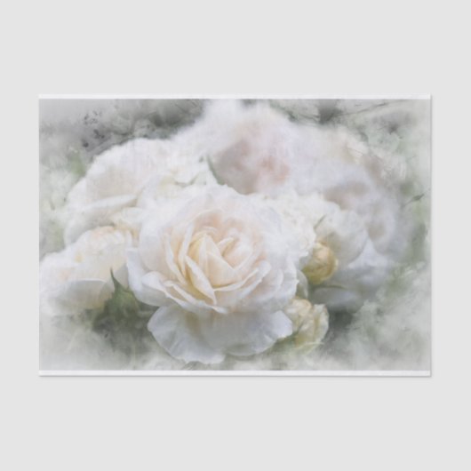 Etheral White Roses Tissue Paper Tissuepapier (Voorkant)