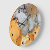 Etherale Abstracte Oranje grijze goudkunst Grote Klok (Hoek)