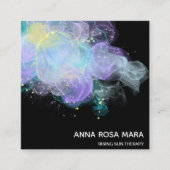 *~* Etherale AP46 Gold Glitter Logo Abstract QR Vierkante Visitekaartje (Voorkant)