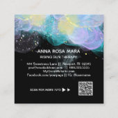 *~* Etherale AP46 Gold Glitter Logo Abstract QR Vierkante Visitekaartje (Achterkant)