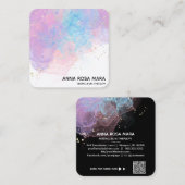 *~* Etherale AP46 Magische Glitter Abstracte QR Lo Vierkante Visitekaartje (Voorkant / Achterkant)