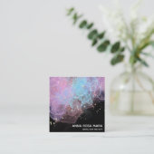 *~* Etherale AP46 Magische Glitter Logo Abstracte  Vierkante Visitekaartje (Staand voorkant)