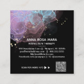 *~* Etherale AP46 Magische Glitter Logo Abstracte  Vierkante Visitekaartje (Achterkant)