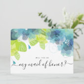 Etherale blauwe bloemen zal je mijn eerbewijs zijn kaart (Staand voorkant)