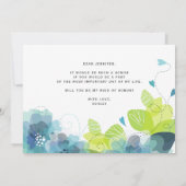 Etherale blauwe bloemen zal je mijn eerbewijs zijn kaart (Achterkant)