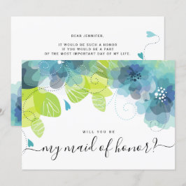 Etherale blauwe bloemen zal je mijn eerbewijs zijn kaart