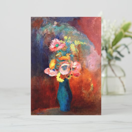 Etherale bloem, schilderij van Odilon Redon Kaart (Staand voorkant)