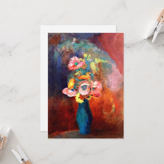 Etherale bloem, schilderij van Odilon Redon Kaart (Voorkant / Achterkant in situ)