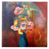 Etherale bloem, schilderij van Odilon Redon Tegeltje (Voorkant)