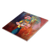 Etherale bloem, schilderij van Odilon Redon Tegeltje (Zijkant)