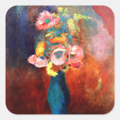 Etherale bloem vierkante sticker (Voorkant)