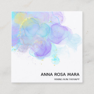 *~* Etherale QR AP46 Gold Glitter Abstract Logo Vierkante Visitekaartje