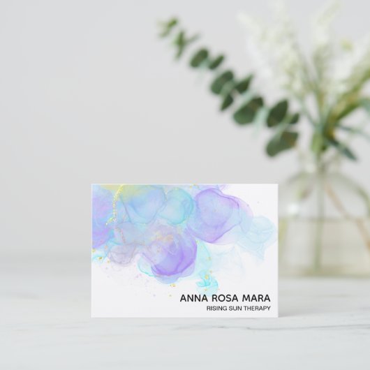 *~* Etherale QR AP46 Gold Glitter Abstracte Logo Visitekaartje (Staand voorkant)