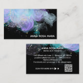 *~* Etherale QR Logo AP46 Gold Glitter Abstract Visitekaartje (Voorkant / Achterkant)