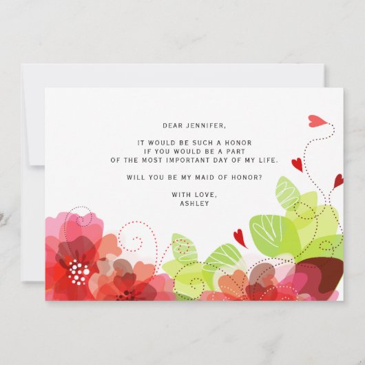 Etherale rode bloemen zullen je mijn eerbewijs zij kaart (Achterkant)