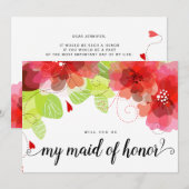 Etherale rode bloemen zullen je mijn eerbewijs zij kaart (Voorkant / Achterkant)