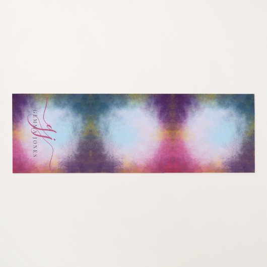 Ethereal Abstract Glow Monogram Yogamat (Achterkant (horizontaal))