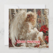 Ethereal angelic angel red gold festive magical   feestdagenkaart (Voorkant)