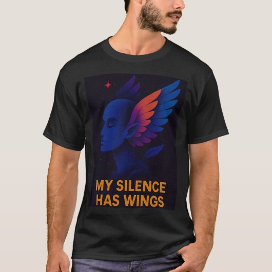 Ethereal Angelic Character Neon Illustration T-shirt (Voorkant)