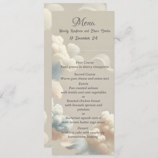 Ethereal Bliss Menu (Voorkant / Achterkant)