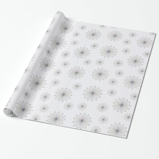 Ethereal Bloem Patroon Inpakpapier (Uitgerold)