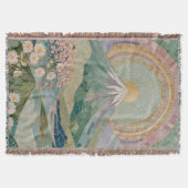 Ethereal Bloom: Pastel Mosaic Volcano in Spring Deken (Voorkant)