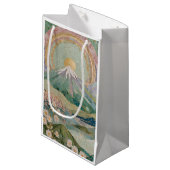 Ethereal Bloom: Pastel Mosaic Volcano in Spring Klein Cadeauzakje (Voorkant Gekanteld)