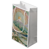 Ethereal Bloom: Pastel Mosaic Volcano in Spring Klein Cadeauzakje (Achterkant Gekanteld)