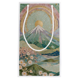 Ethereal Bloom: Pastel Mosaic Volcano in Spring Klein Cadeauzakje