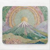 Ethereal Bloom: Pastel Mosaic Volcano in Spring Muismat (Voorkant)